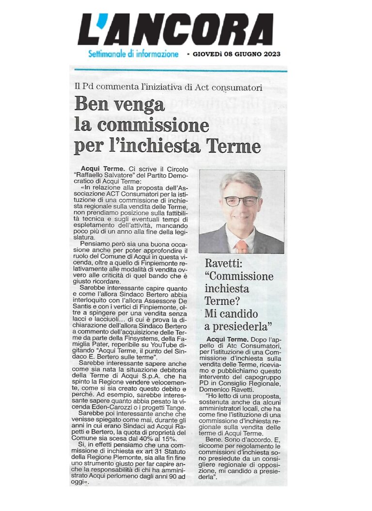 Rassegna Stampa L'Ancora 08.06.2023