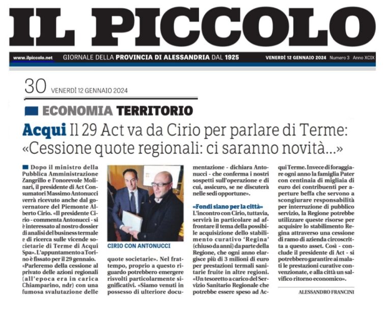 Rassegna stampa incontro cirio