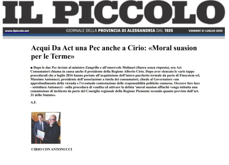 rassegna Stampa Cirio Il Piccolo